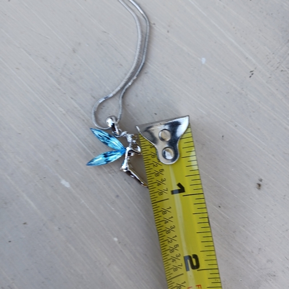 Tinkerbell Necklace Made With Swarovski Crystal Fairy Chain Pendant Blue - Picture 2 of 7